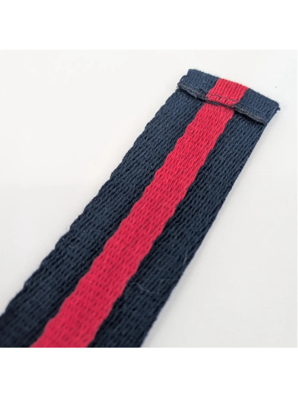 Unisex Navy Red Striped D Ring Belt 46 Inch Preppy Webbing Varsity Stripe Golf